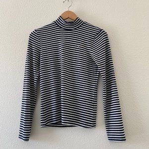 Tommy Hilfiger Pullover Turtle Neck Striped Sweater | Blue & White | S